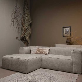 Ecksofa Anzaroty in Beigegrau aus meliertem Webstoff – Ansicht 11