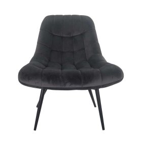 Design Lounge Sessel Azuro in Dunkelgrau Samt mit 50 cm Sitzhöhe – Ansicht 3