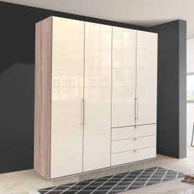 Falttürenschrank Codumenta in Cremefarben und Eiche Sägerau – Ansicht 3