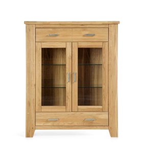 Wohnzimmer Vitrinenschrank Mocorapo aus Wildeiche Massivholz mit Soft Close – Ansicht 3