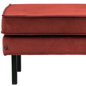 Polsterhocker Klasvan in Rotbraun Samt im Retro Design – Ansicht 3