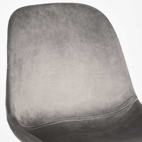 Grauer Samt Stuhl Set Opium mit Gestell aus Metall im Skandi Design (2er Set) – Ansicht 5