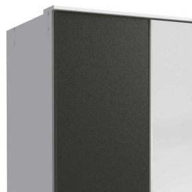Kleiderschrank mit Schubladen Tolofoa in Dunkelgrau und Weiß 91 cm breit – Ansicht 3