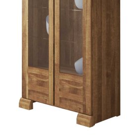 Wohnzimmervitrine Sascora aus Wildeiche Massivholz 90 cm – Ansicht 4