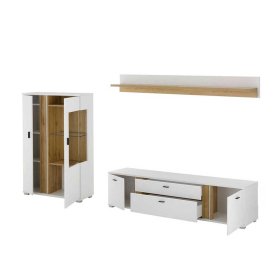 Dreiteilige Wohnwand Luzillo in modernem Design 125 cm hoch (dreiteilig) – Ansicht 1