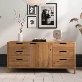 Modernes Sideboard Koropi mit sechs Schubladen aus Wildeiche Massivholz – Ansicht 3