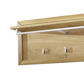 Wandgarderobe Emrada aus Wildeiche Massivholz mit Hutablage – Ansicht 3