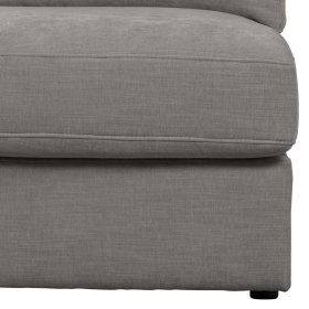 Modulsofa Abschluss Element links Fredoco in Grau Rücken echt bezogen – Ansicht 10