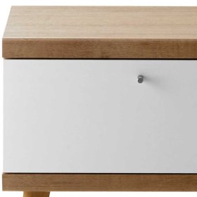 Doppelbett mit Nachtkonsolen Levanca in Weiß und Eiche in 140x200 cm (dreiteilig) – Ansicht 10