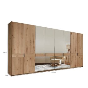 Premium Kleiderschrank Viramiru mit Spiegel Türen 393 cm breit – Ansicht 14