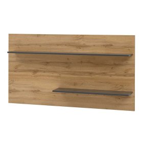 Designwohnwand Uzniana in Anthrazit und Wildeichefarben modern (vierteilig) – Ansicht 6