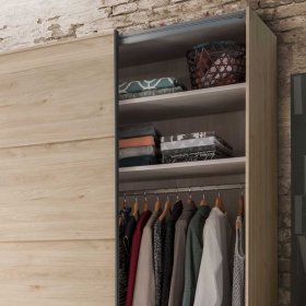 Schlafzimmer Set Bruvena in Eichefarben und Dunkelgrau Made in Germany (vierteilig) – Ansicht 12