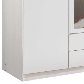 Weißer Kleiderschrank Lyra mit Spiegeltüren und zwei Schubladen – Ansicht 5