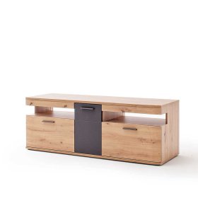 Anbauwand Lucisa in Eiche Optik und Anthrazit 330 cm breit (vierteilig) – Ansicht 8