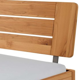 Massives Holzbett Greatbritain in Wildbuchefarben wahlweise mit Nachtkonsolen – Ansicht 4
