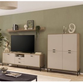 Wohnwand Zimena in modernem Design 40 cm tief (dreiteilig) – Ansicht 2