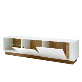 Wohnzimmer Anbauwand Franvos in Weiß und Wildeiche Optik im Skandi Design (vierteilig) – Ansicht 12
