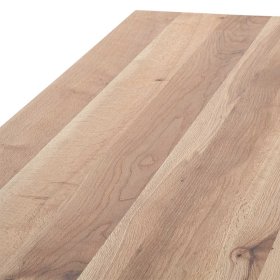 Holzbank Puni aus Zerreiche Massivholz mit X Fußgestell aus Metall – Ansicht 8