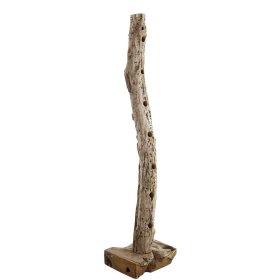 Weinflaschenhalter Koropi aus Teak Massivholz im rustikalen Landhausstil – Ansicht 3