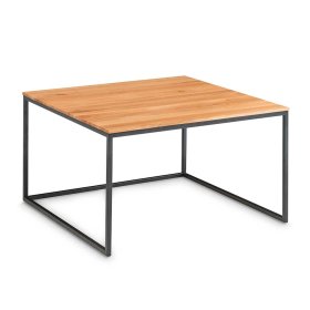 Design Couchtisch Ittigen aus Asteiche massiv und Schwarz Metall modern – Ansicht 2