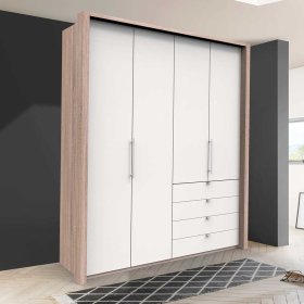 Gleittüren Kleiderschrank Lolyana in modernem Design mit vier Schubladen – Ansicht 2