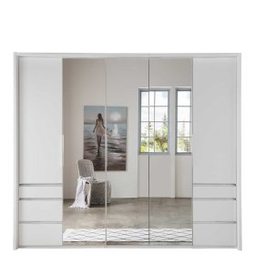 Schlafzimmerschrank mit Spiegeln Potheka in Weiß Made in Germany – Ansicht 1