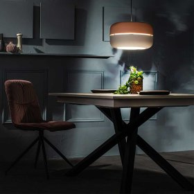 Design Hängelampe Novara in Rosa und Grau 150 cm hoch – Ansicht 6
