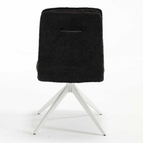 Drehbare Stühle Fabielle in Anthrazit Boucle mit weißem Metallgestell (2er Set) – Ansicht 5