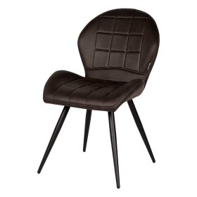 Esszimmerstuhl Mikrofaser Set Chene in Anthrazit & Schwarz 48 cm Sitzhöhe (2er Set) – Ansicht 1