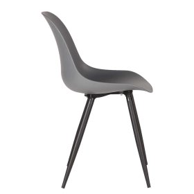 Küchenstuhl Set Emjana im Skandi Design in Anthrazit Kunststoff (2er Set) – Ansicht 3