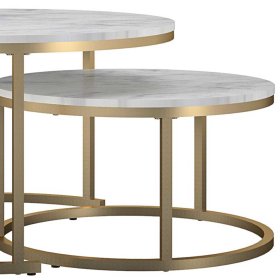 Couchtisch 2er Set Bironda in modernem Design mit Bügelgestell (zweiteilig) – Ansicht 4