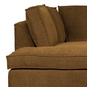 Wohnzimmer Eckgarnitur Lasha in Bronzefarben Webstoff mit Armlehnen – Ansicht 6
