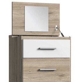 Schminkkonsole Elise mit vier Schubladen und Spiegelklappe – Ansicht 3
