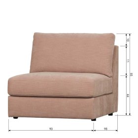 Moderne Modulsofa Element Couch Oktamian in Rosa Einsitzer – Ansicht 16