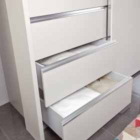 Schlafzimmerschrank Masabu in Weiß Front glasbeschichtet – Ansicht 5