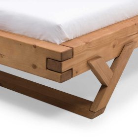 Balkenbett Selectra aus Fichte Massivholz im rustikalen Landhausstil – Ansicht 4