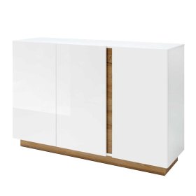 Sideboard Franvos im Skandi Design in Weiß und Wildeichefarben – Ansicht 1