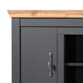 Wohnzimmervitrinenschrank Saridio 146 cm hoch im Landhausstil – Ansicht 5