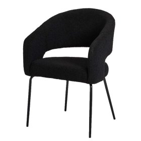 Esszimmerstuhl Office mit Armlehnen aus Boucle (2er Set) – Ansicht 1