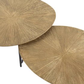 Couchtische Dedian in Altgoldfarben und Schwarz (zweiteilig) – Ansicht 3