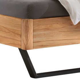 Echtholzbett 140x200 Lamon Nachtkonsolen optional aus Wildbuche & Metall – Ansicht 5