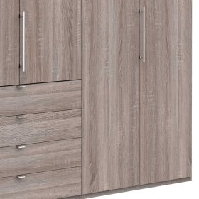 Kombi Kleiderschrank Vasilio in Eiche Trüffelfarben modern – Ansicht 4