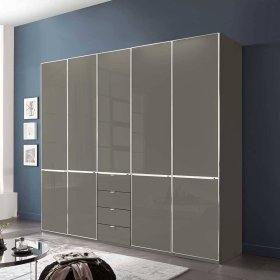 XL Kleiderschrank Boplaroma mit vier Schubladen Front glasbeschichtet – Ansicht 2