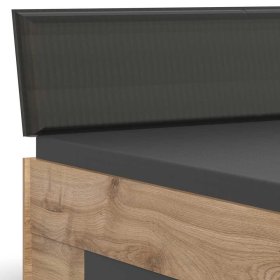 Schlafzimmer Set Latizia in Dunkelgrau und Plankeneiche Holzoptik (vierteilig) – Ansicht 4