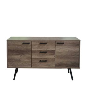 Esszimmersideboard Mooning in Holzoptik Braun mit drei Schubladen – Ansicht 1