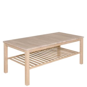 Skandi Design Wohnzimmer Tisch Ikba in Eiche Bianco massiv geölt 120 cm breit – Ansicht 1