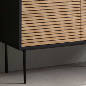 Design Highboard Jacrella in Eichefarben und Schwarz – Ansicht 3