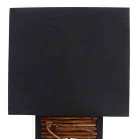 Moderne Design Stehleuchte Macy in Schwarz mit Treibholz Stele – Ansicht 4