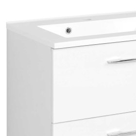 Waschbeckenschrank Miolosan in Weiß 60 cm breit mit Schubladen – Ansicht 4
