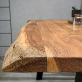 Esstische Factory Design Grosseto mit natürlicher Baumkante und Bügelgestell – Ansicht 8